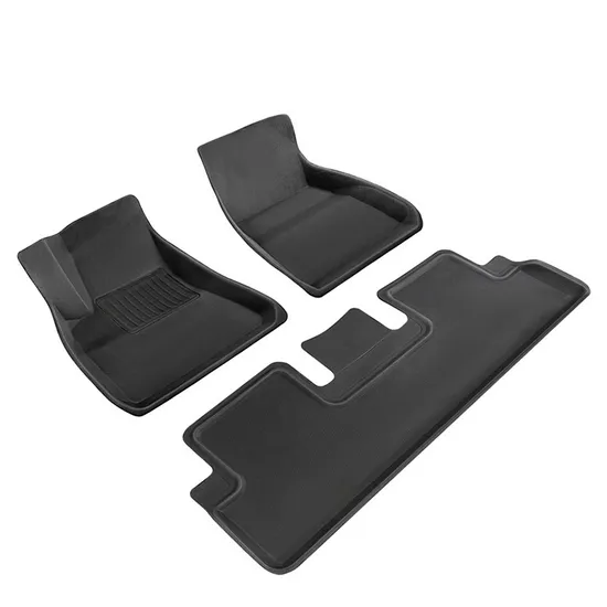 Tappetini per auto, accessori personalizzati, in pelle TPE, realizzati in gomma impermeabile, di lusso, 3D 5D XPE, 4 pezzi, per logo, PU Diamond X3.